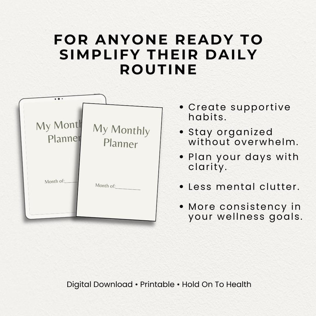 Monthly Planner & Journal – 31 Days of Focus, Reflection, and Growth