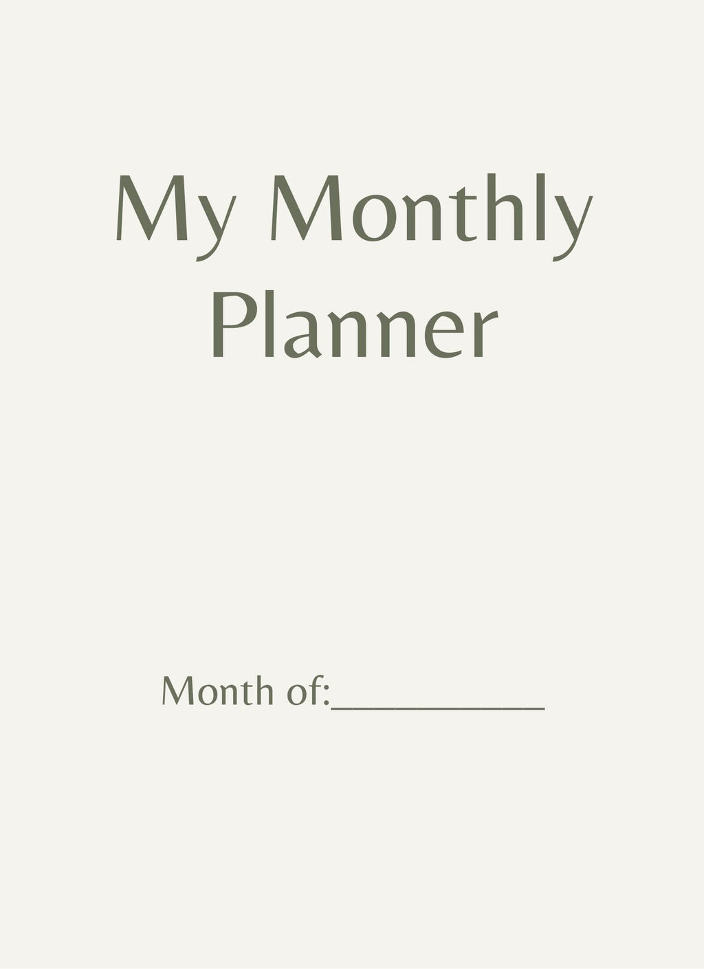 Monthly Planner & Journal – 31 Days of Focus, Reflection, and Growth