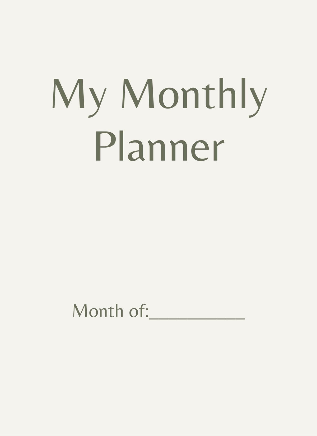 Monthly Planner & Journal – 31 Days of Focus, Reflection, and Growth